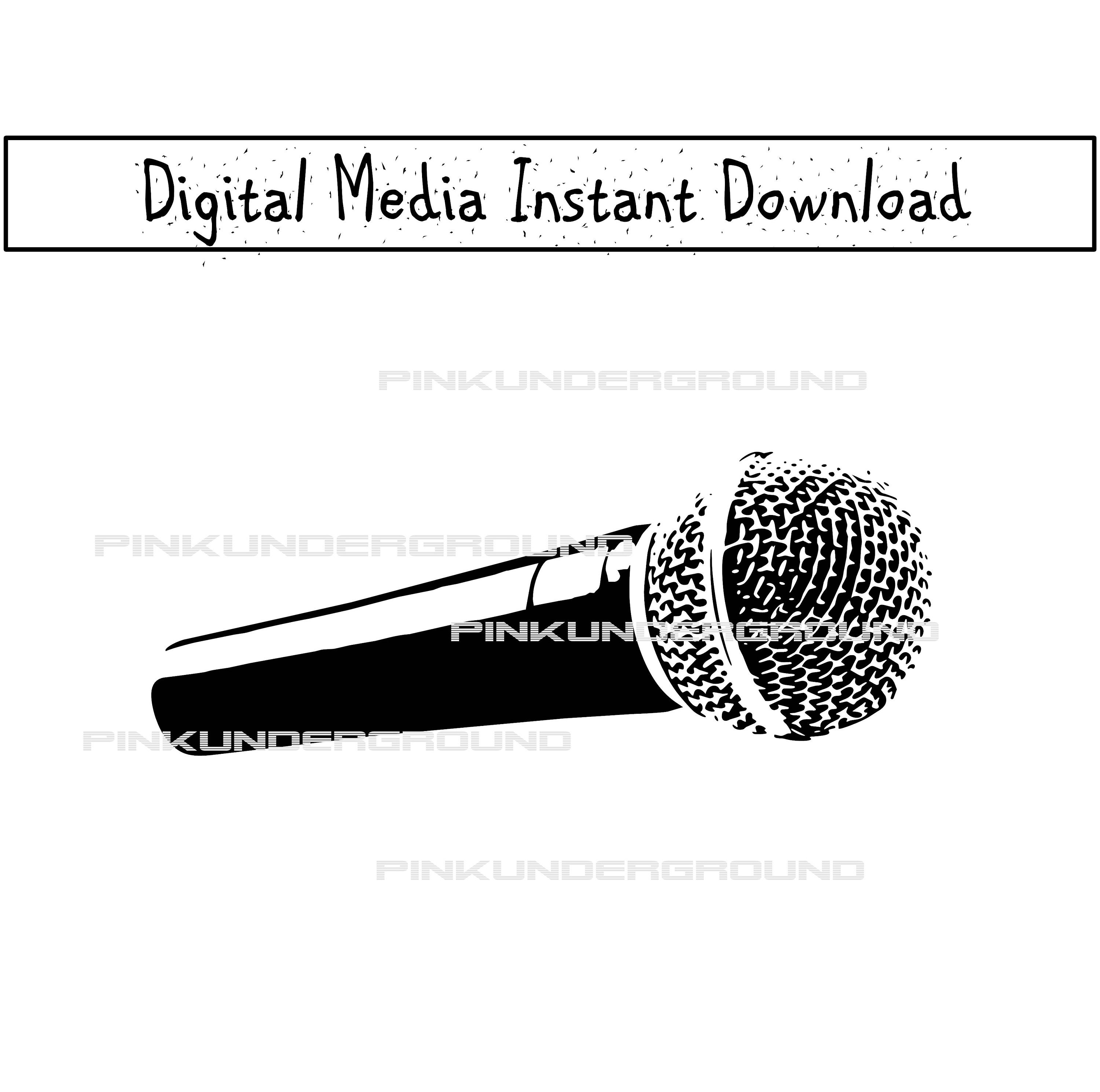 Microphone Singer Rapper Mic Vector Artwork SVG Instant Download