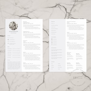 CV Template, Resume Template with Photo for Microsoft Word and InDesign, Professional and Creative CV image 3