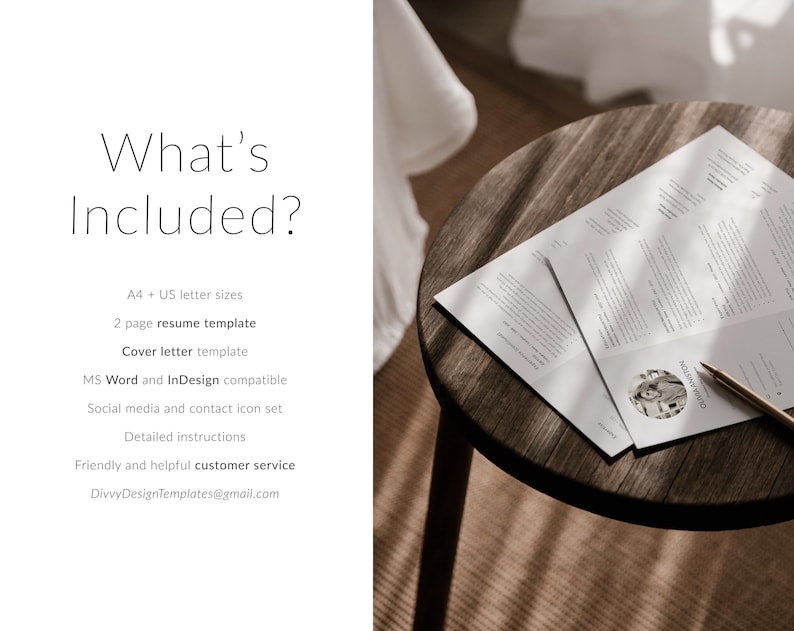 CV Template, Resume Template with Photo for Microsoft Word and InDesign, Professional and Creative CV image 5