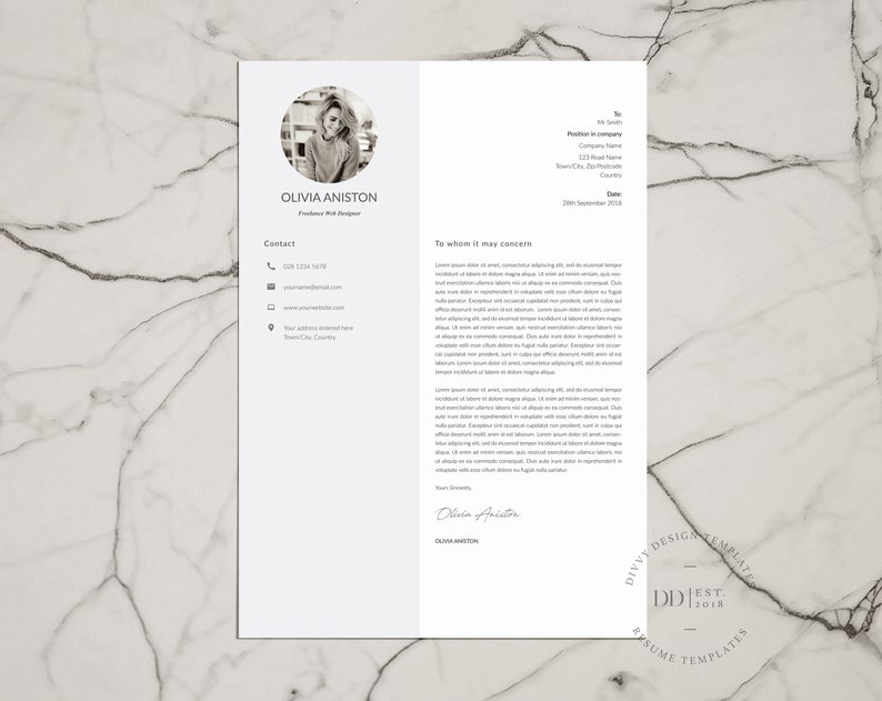 CV Template, Resume Template with Photo for Microsoft Word and InDesign, Professional and Creative CV image 4