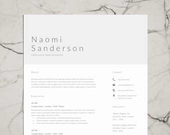 Plantilla de CV profesional Plantilla de currículum vitae y carta de presentación para Word e InDesign, diseño de plantilla de CV moderno y creativo