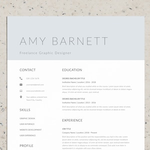 Professional Resume Template CV and Cover Letter Template for Microsoft Word and InDesign
