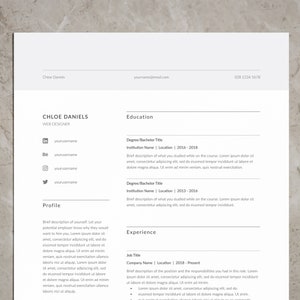 Resume Template, Professional Resume, CV Template, Modern Resume, CV, Resume Word, Resume InDesign, Creative Resume, Resume Design