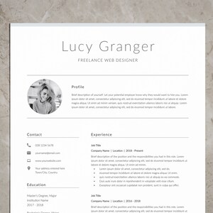Resume Template, CV Template for Microsoft Word and InDesign, Professional and Modern Resume
