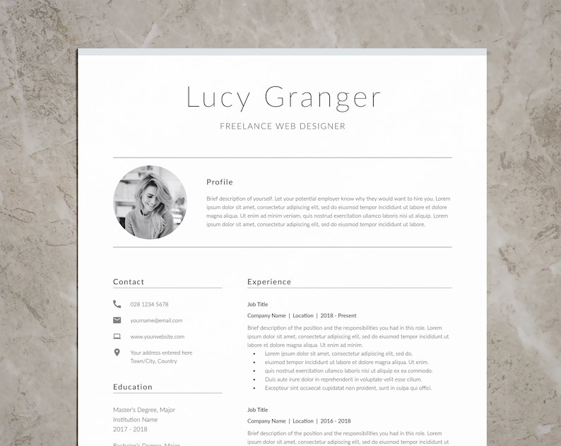 Professional Resume Template Microsoft Word Database 1 Professional Resume Template Microsoft Word from i.etsystatic.com