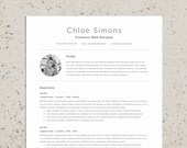 1 Page Resume Template | Professional Resume | 1 Page CV Template | Modern Resume | CV | Resume Template Word | Creative Resume