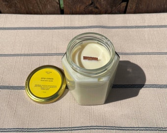 12 oz crackling wood-wick candles - hand poured candles - coconut soy beeswax candles