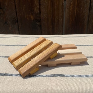 reclaimed wood soap dish - eco friendly soap rack - made by family owned wood shop