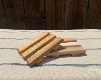 reclaimed wood soap dish - eco friendly soap rack - made by family owned wood shop