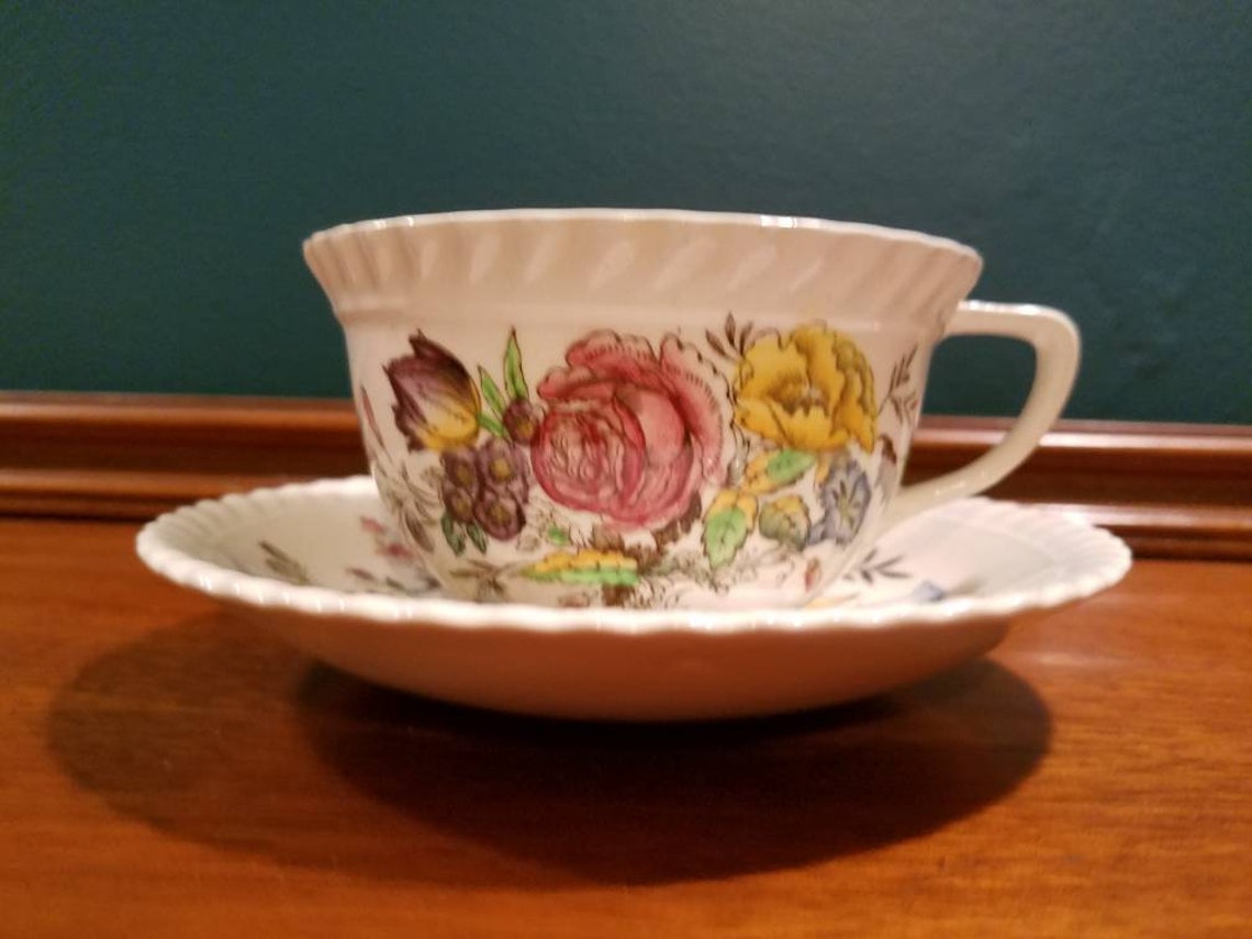 Set of 4 Garden Bouqet Tea Cups by Johnson Brothers Etsy