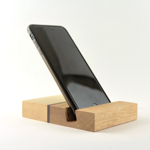 Minimalist Wooden Phone, e-reader, and Tablet Stand, minimalist gift for the home office made out of walnut, oak, and maple