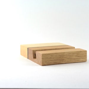 Minimalist Wooden Phone, e-reader, and Tablet Stand, minimalist gift for the home office made out of walnut, oak, and maple image 5