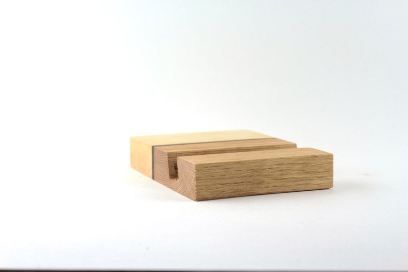 Minimalist Wooden Phone, e-reader, and Tablet Stand, minimalist gift for the home office made out of walnut, oak, and maple image 5