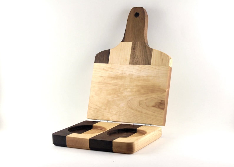 Handcrafted Wooden Tostonera doble for Perfect Puerto Rican Plantain Tostones, toston maker Walnut Maple image 1