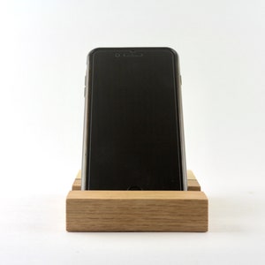 Minimalist Wooden Phone, e-reader, and Tablet Stand, minimalist gift for the home office made out of walnut, oak, and maple image 2