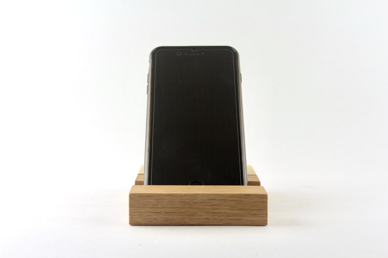 Minimalist Wooden Phone, e-reader, and Tablet Stand, minimalist gift for the home office made out of walnut, oak, and maple image 2