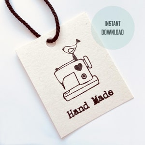 Handmade tags, Sewing Machine Tags, Instant Download, PDF file