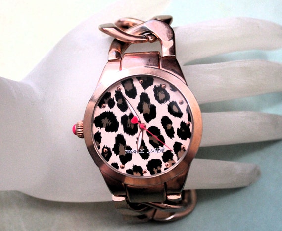 Vintage Betsey Johnson Leopard Cheetah Print Watch