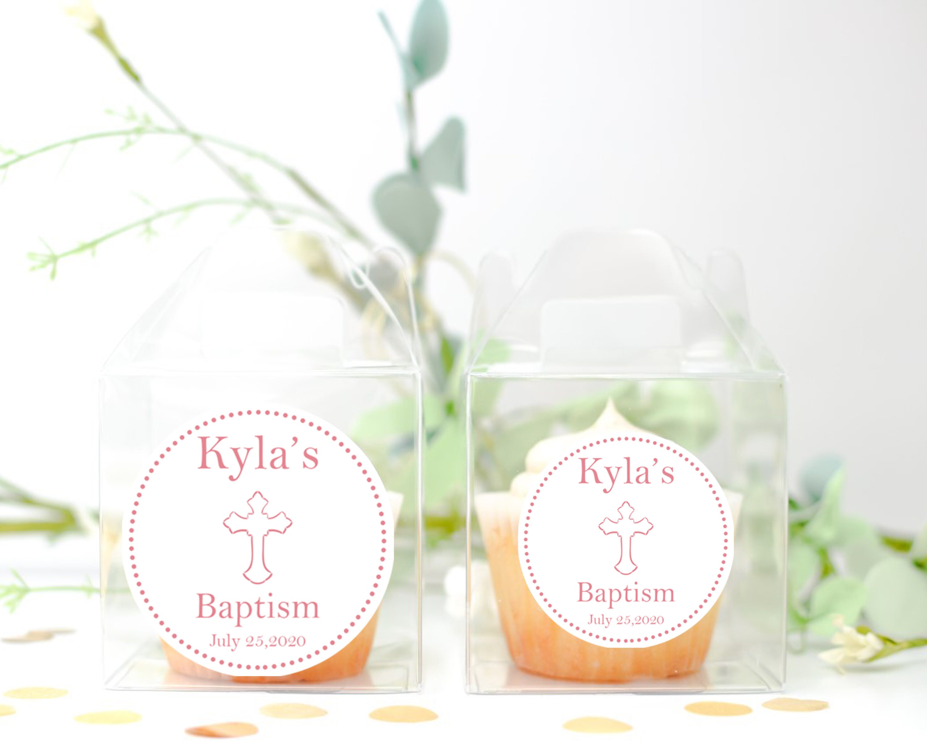 Baptism Favor Stickers Cross Favor Stickers Personalized Etsy