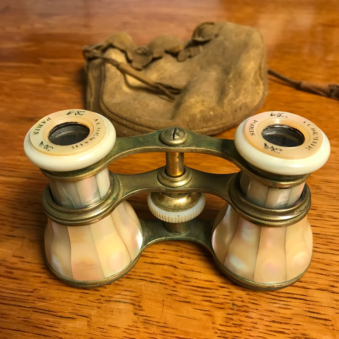 Antique Lemaire Paris Opera Glasses, Mother of Pearl With Pouch, Smaller of Two Etsy
