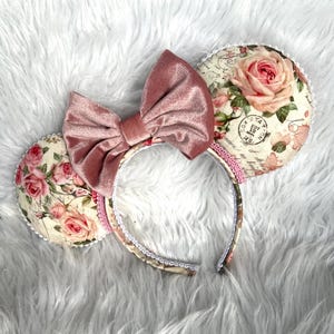Vintage Mouse Ears, Floral Mouse Ears, Theme park Mouse Ears, Imarys creations