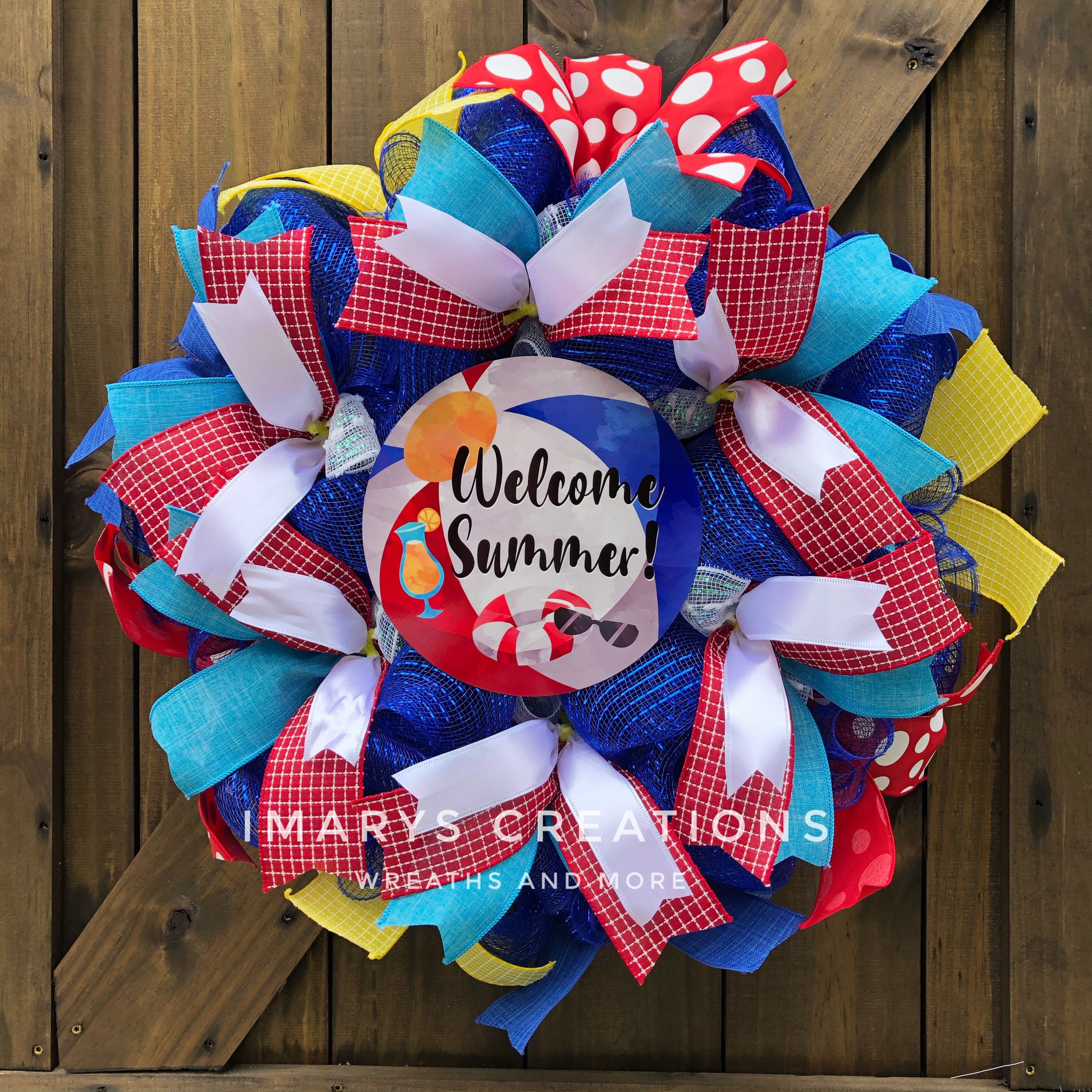 Beach Ball Decor Pool Party Wreath Beach Ball Wreath Pool Etsy