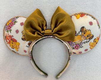 Lion King inspired mouse ears ,Safari Mouse ears , Simba mouse ears ,Theme Park Ears