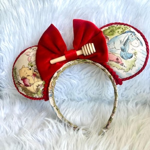 Winnie the Pooh inspired Minnie Mouse Ears, Pooh Mickey Ears, Tigger Ears, Mickey Mouse Ears, Theme Park Headband, Imarys Creations