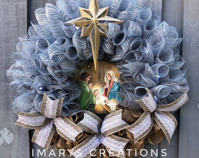 Christmas Nativity Wreaths Lighted Nativity Christmas Wreath,nativity Scene Wreath,christian