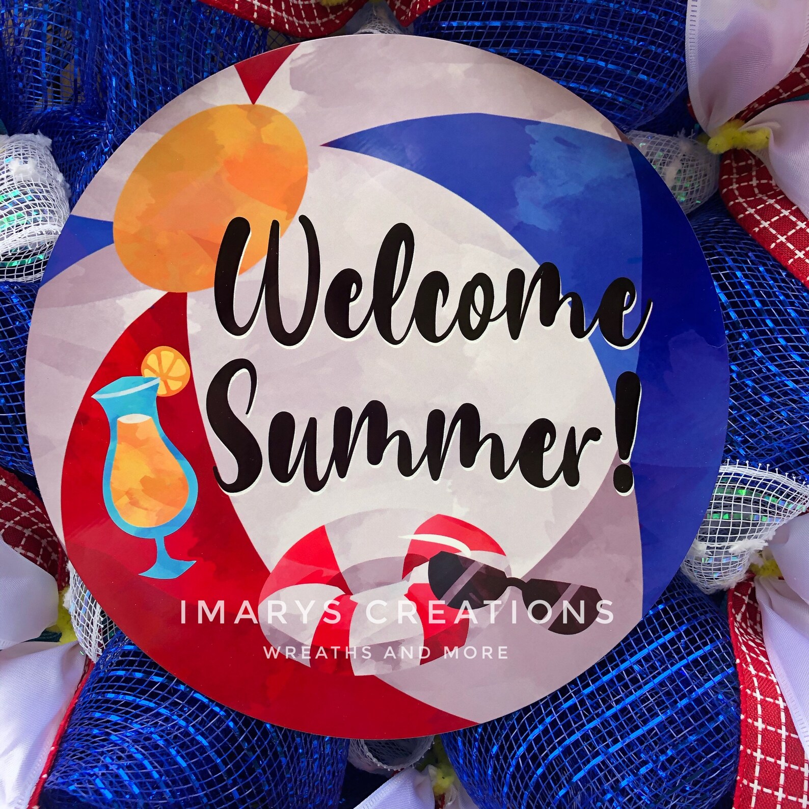 Beach Ball Decor Pool Party Wreath Beach Ball Wreath Pool Etsy