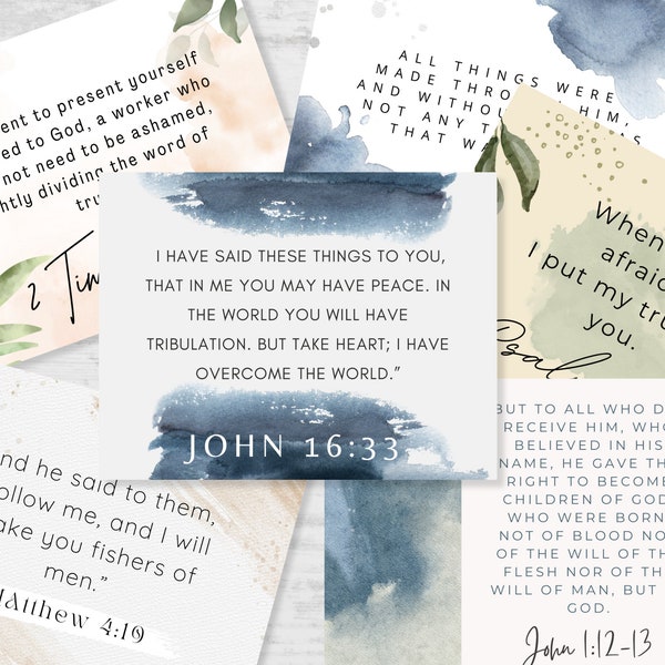 52 Bible Verse of the Week Cards, Scripture Cards, Scripture Cards for Verse of the Week Sign, Scripture Memory, Bible Verse Memory