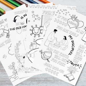 10 Bible Verse Coloring Pages for Kids | Scripture Coloring Sheets | Christian Homeschool PDF | Printable Bible Activity