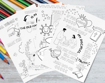 Bible Verse Coloring Pages for Kids: Christian Homeschool Activity (PDF Printable)