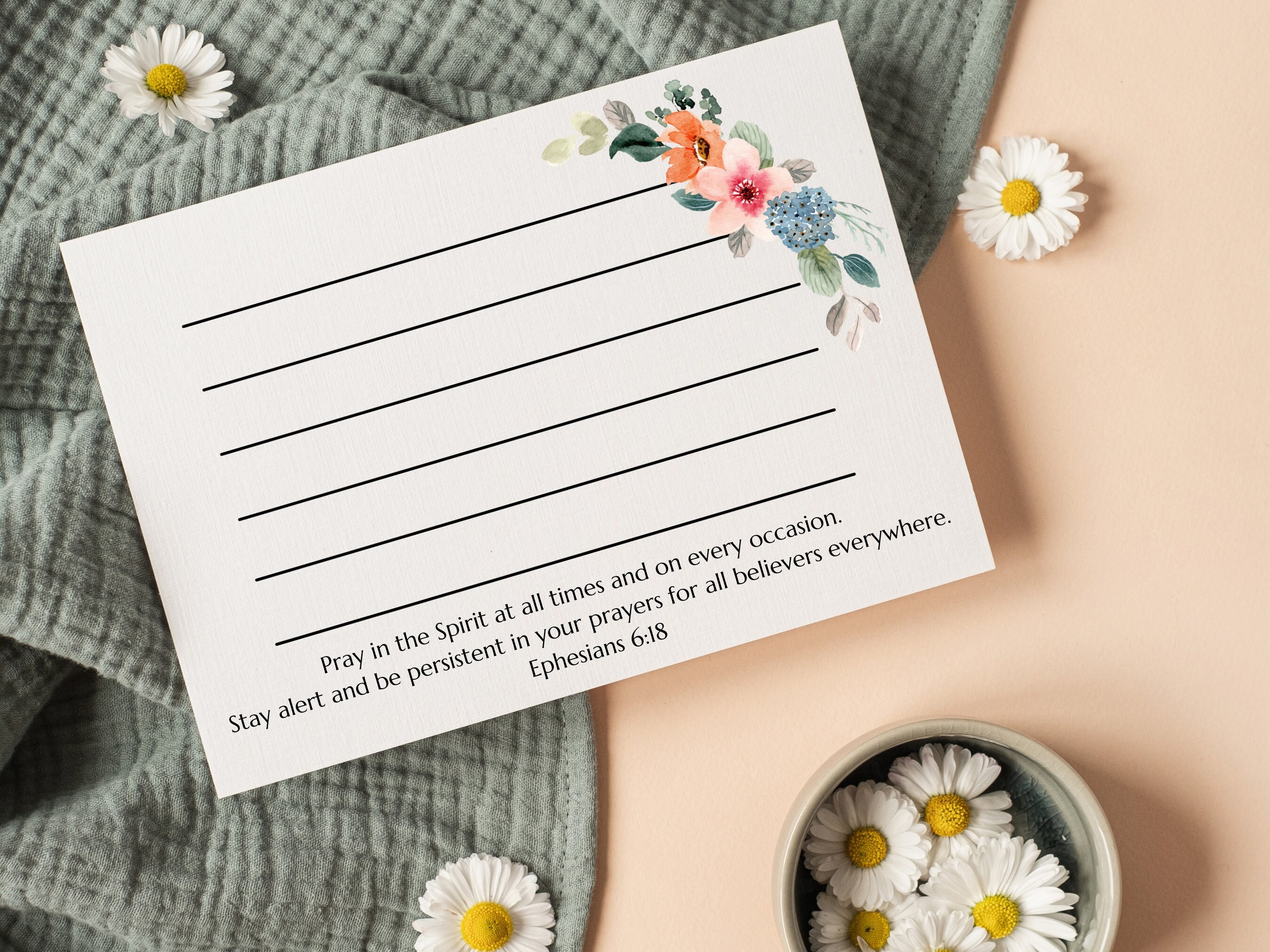 Printable Prayer Request Card for Handwritten Notes or Prayers, Note Card, Bible Verse Note Card ...