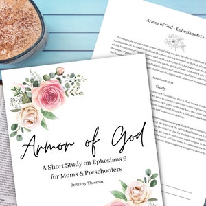 Armor of God Bible Study for Moms and Preschoolers Printable, Ephesians 6, Instant Download, Printable