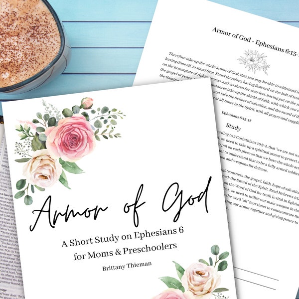 Armor of God Bible Study for Moms and Preschoolers Printable, Ephesians 6, Instant Download, Printable