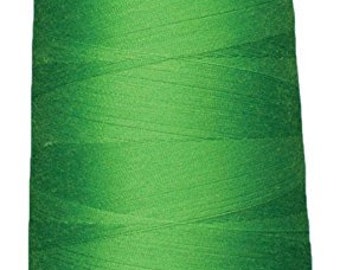 May include: A spool of bright green thread.