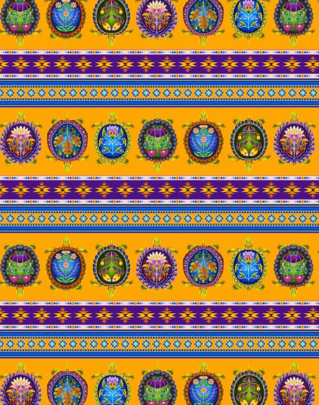 Indigenous Turtles Orange Turtle Border Stripe - Etsy