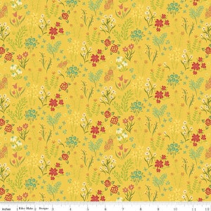 Indigo Garden Scattered Floral Yellow