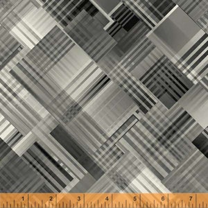 Pixel Black Prism Plaid Digitally Printed