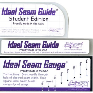 Seam Guide Ruler Set 6Pcs, 2 Magnetic Seam Guid and Seam Allowance  Ruler,Seam Gauge for 1/8 to 2 Inch Straight Line Hems
