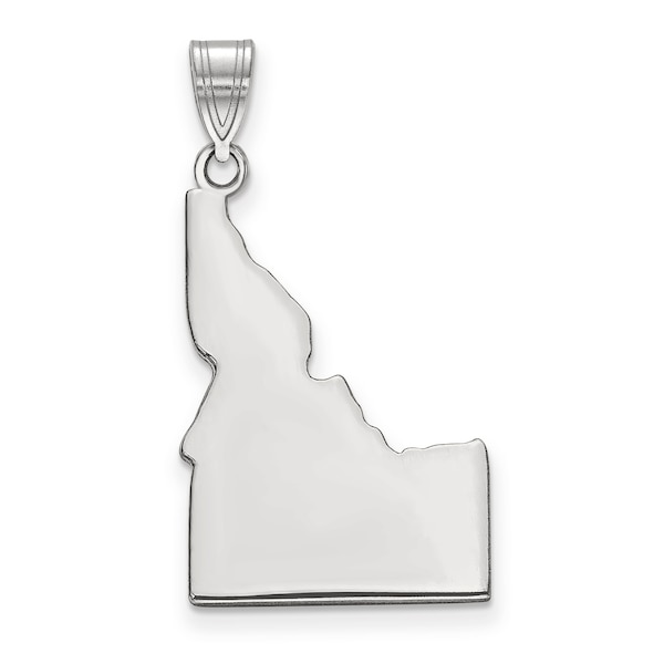 Idaho State Shape Engravable Charm Pendant Necklace Sterling Silver or 14k Gold