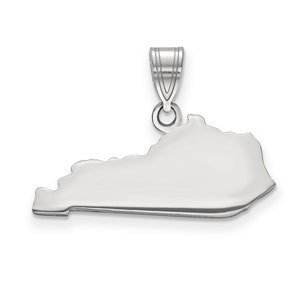 Naszyjnik z zawieszką w kształcie grawerowanego stanu Kentucky ze srebra próby 925 lub 14-karatowego złota