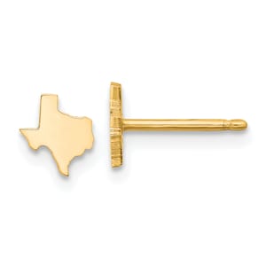 Texas State Shape Engraved Earrings 14k Gold or Sterling Silver