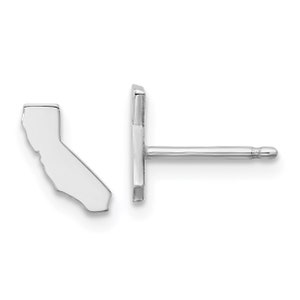 California State Shape Engraved Earrings 14k Gold or Sterling Silver