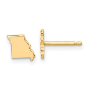 Missouri State Form gravierte Ohrringe 14k Gold oder Sterling Silber