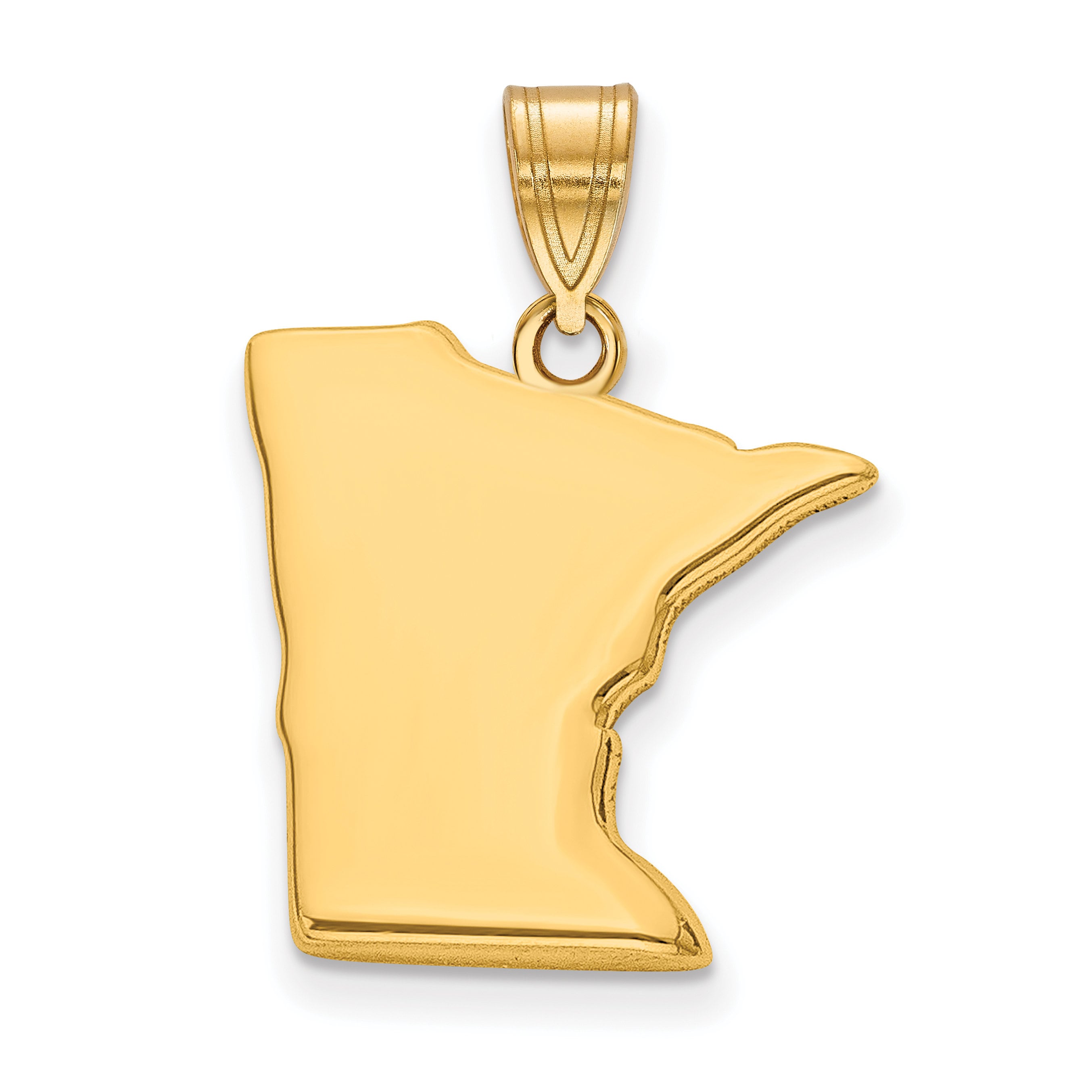 Minnesota State Shape Engravable Charm Pendant Necklace Sterling Silver or 14k Gold
