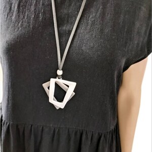 Joias geométricas femininas boho colar longo grande formato de polígono pingente colar moda suéter acessórios joias geométricas presentes Etsy