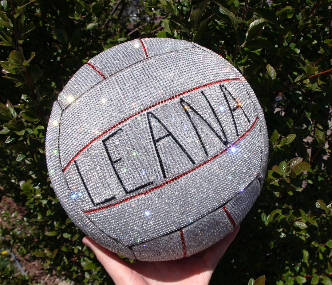 CUSTOM GEMSTONE VOLLEYBALL Fullcoverage Personalized Team Bedazzled ...