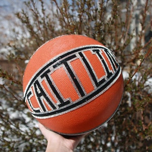 CUSTOM GEMSTONE BASKETBALL Halfcoverage Personalized Team Bedazzled Ball Sports Memorabilia Gift Homecoming Proposal Prom Birthday Christmas